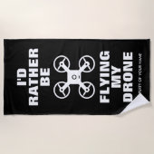 Drone piloot strandlaken met grappige quote (Voorkant)