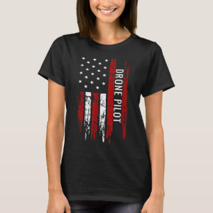 Drone Pilot American VS Flag Quadcopter T-shirt