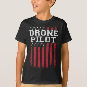 Drone Pilot Amerikaanse vlag Amerikaanse patriot V T-shirt