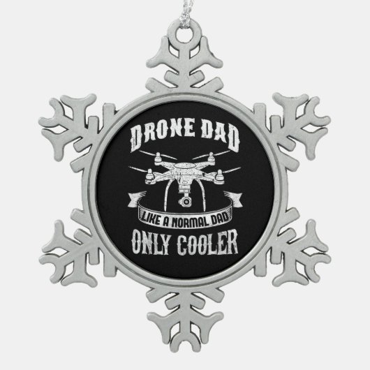 Drone Pilot Cooler Dad Multirotor Quadcopter Tin Sneeuwvlok Ornament (Voorkant)