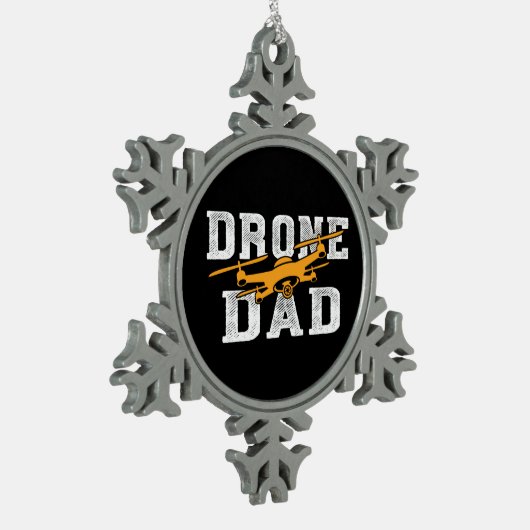 Drone Pilot Dad Multirotor Quadcopter Tin Sneeuwvlok Ornament (Links)