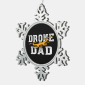 Drone Pilot Dad Multirotor Quadcopter Tin Sneeuwvlok Ornament (Rechts)