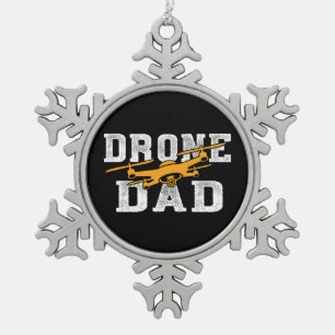 Drone Pilot Dad Multirotor Quadcopter Tin Sneeuwvlok Ornament