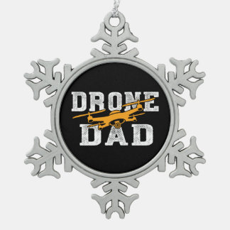 Drone Pilot Dad Multirotor Quadcopter Tin Sneeuwvlok Ornament