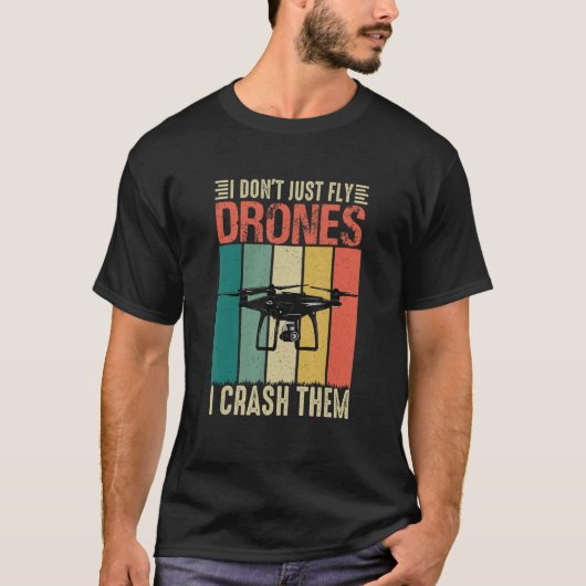 Drone Pilot Drone Ik vlieg niet alleen Drones Ik V T-shirt (Voorkant)