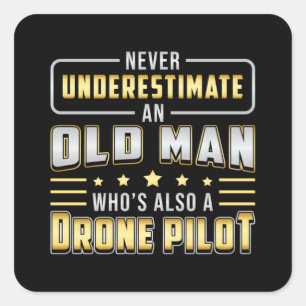 Drone Pilot Drones Quadcopter Camera FPV Gift Idee Vierkante Sticker