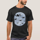 Drone Pilot Drones Swarm Drone Shoal Moon T-shirt (Voorkant)