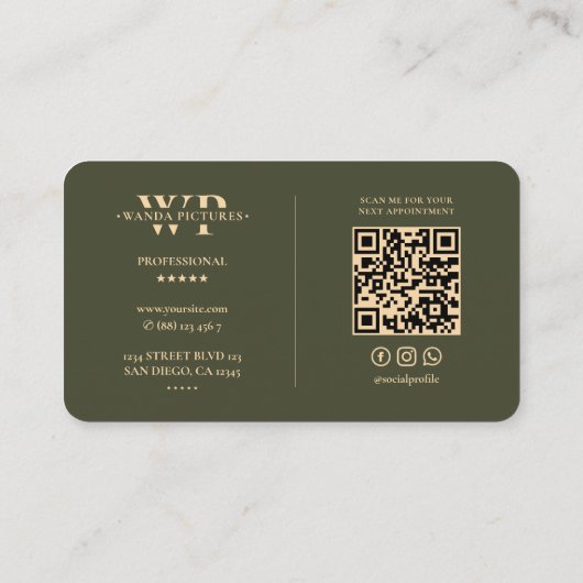 Drone Pilot Elegant Leger Groene Camera Shutter Le Visitekaartje (Achterkant)