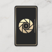 Drone Pilot Elegant Zwart Goud Lens Lijst Visitekaartje (Voorkant)