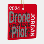 Drone Pilot Extraordinaire CUSTOM Keramisch Ornament (Rechts)