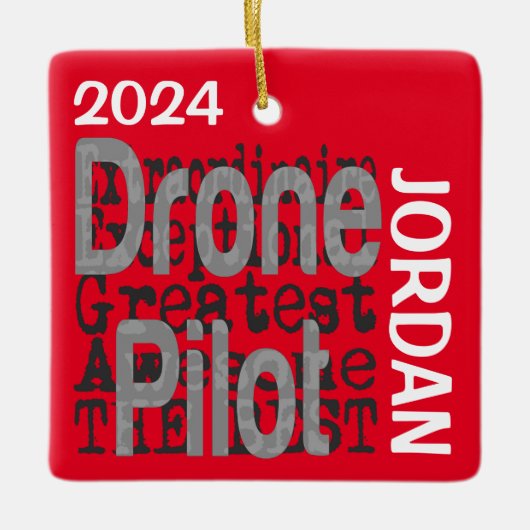 Drone Pilot Extraordinaire CUSTOM Keramisch Ornament (Voorkant)