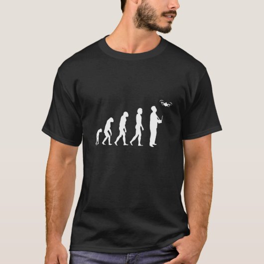 Drone Pilot Flight Drone Menselijke evolutie T-shirt (Voorkant)