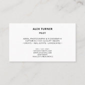 Drone Pilot Fotografie Aangepaste QR Code Logo Wit Visitekaartje (Achterkant)