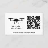 Drone Pilot Fotografie Aangepaste QR Code Logo Wit Visitekaartje (Voorkant)