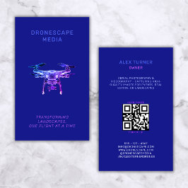 Drone Pilot Fotografie QR Code Modern Zwart Visitekaartje