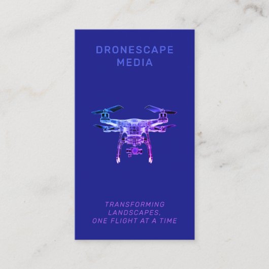 Drone Pilot Fotografie QR Code Modern Zwart Visitekaartje (Voorkant)