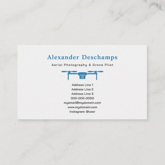 Drone Pilot & Luchtfotografie Visitekaartje (Achterkant)