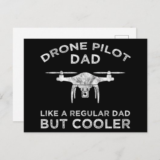 Drone Pilot Papa - zoals een gewone vader maar koe Briefkaart (Voorkant / Achterkant)