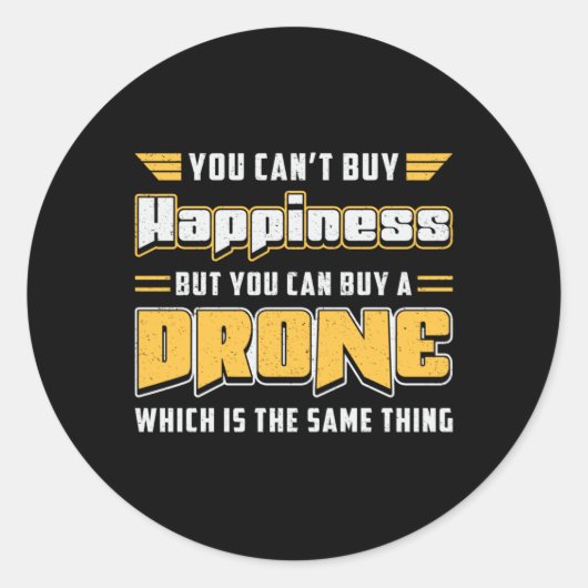 Drone Pilot Quadcopter Camera Drones FPV Gift Ronde Sticker (Voorkant)
