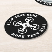 Drone pilot quadcopter douane drankenkusten ronde kartonnen onderzetter (Gebogen)