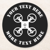 Drone pilot quadcopter douane drankenkusten ronde kartonnen onderzetter (Voorkant)
