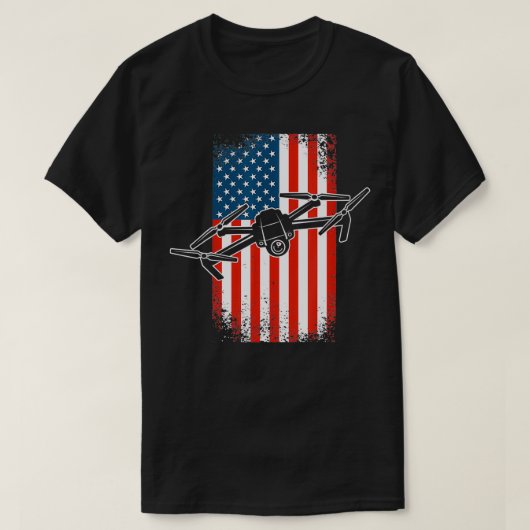 Drone Pilot Quadcopter UAV 4 juli American Fl. T-shirt (Design voorkant)