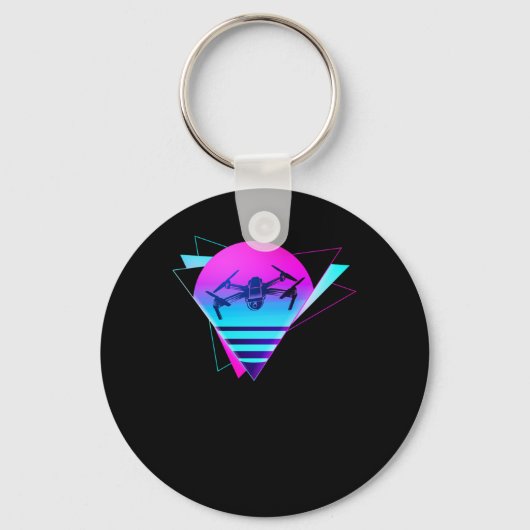 Drone Pilot Retro 80S 90S Sleutelhanger (Voorkant)