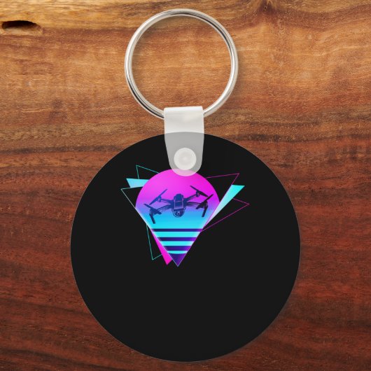 Drone Pilot Retro 80S 90S Sleutelhanger (Voorkant)