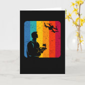 Drone Pilot Retro Drone Gifts Kaart (Gele Bloem)