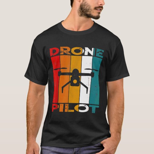  drone Pilot Retro Quadcopter T-shirt (Voorkant)