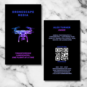 Drone Pilot UAV Fotografie QR Code futuristisch Visitekaartje