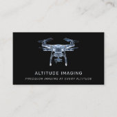 Drone Pilot UAV Fotografie QR Code Modern Zwart Visitekaartje (Voorkant)