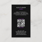 Drone Pilot UAV Fotografie QR Code Modern Zwart Visitekaartje (Achterkant)