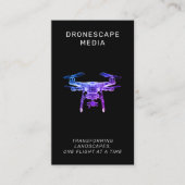 Drone Pilot UAV Fotografie QR Code Modern Zwart Visitekaartje (Voorkant)