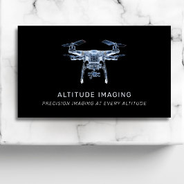 Drone Pilot UAV Fotografie QR Code Modern Zwart Visitekaartje