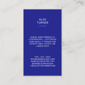 Drone Pilot UAV Fotografie Video Modern Blauw Visitekaartje (Achterkant)