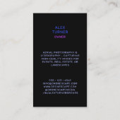 Drone Pilot UAV Fotografie Video Modern Zwart Visitekaartje (Achterkant)