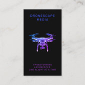Drone Pilot UAV Fotografie Video Modern Zwart Visitekaartje (Voorkant)