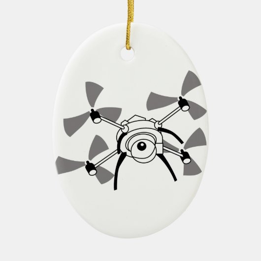 Drone Quadocopter Keramisch Ornament (Voorkant)
