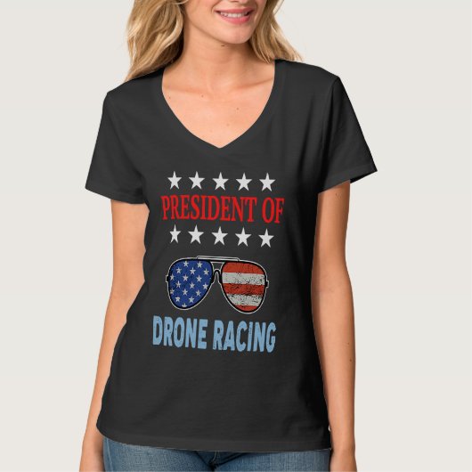 Drone Racing Accessoires VS Drone Racing Spreuk T-shirt (Voorkant)