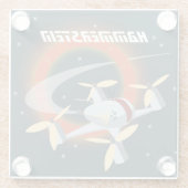 Drone Racing Glazen Onderzetter (Achterkant)