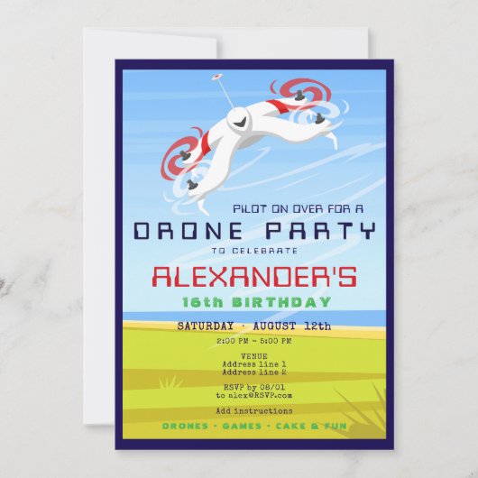 Drone Racing RC Sky Zone Verjaardagsfeest Kaart (Voorkant)