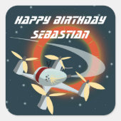 Drone Racing Vierkante Sticker (Voorkant)