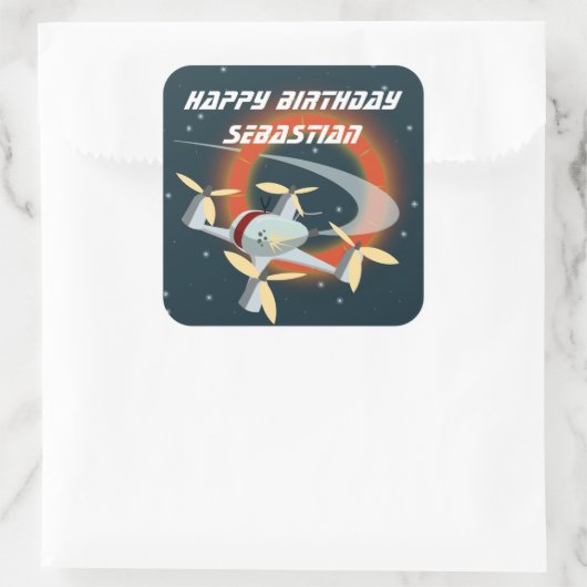 Drone Racing Vierkante Sticker (Tas)