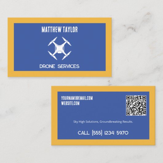 Drone Service Aangepaste QR Visitekaartje (Voorkant / Achterkant)