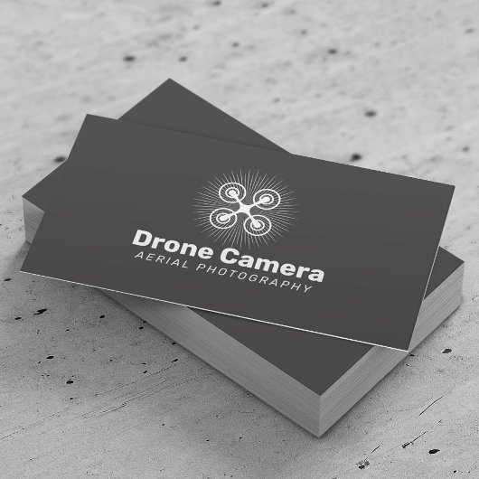 Drone Service Luchtfotografie Elegant Dark Gray Visitekaartje