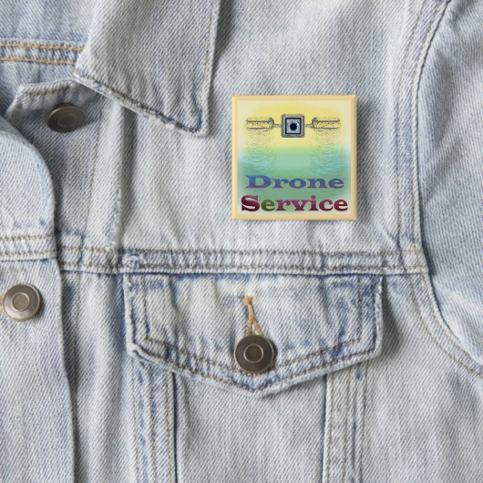 Drone Service Vierkante Button 5,1 Cm (In situ)