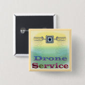 Drone Service Vierkante Button 5,1 Cm (Voorkant /achterkant)
