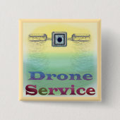 Drone Service Vierkante Button 5,1 Cm (Voorkant)
