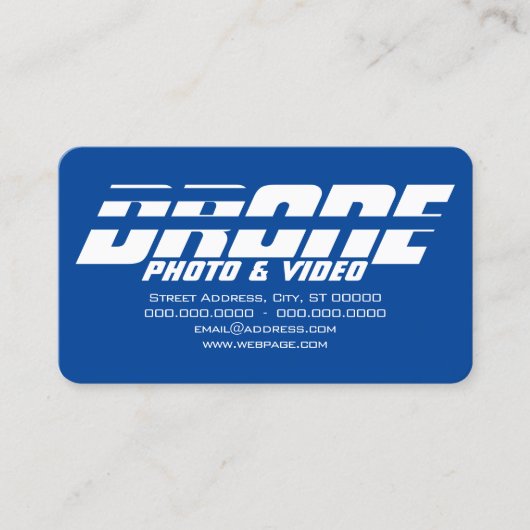 Drone services kinetic bold text visitekaartje (Voorkant)
